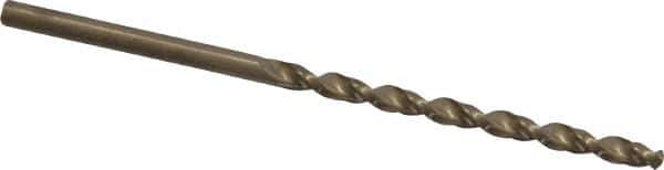 Cleveland - 7/64" 135° Cobalt Jobber Drill - Oxide/Gold Finish, Right Hand Cut, Parabolic Flute, Straight Shank, 2-5/8" OAL, Split Point - Eagle Tool & Supply