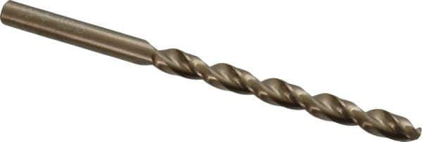 Cleveland - 15/64" 135° Cobalt Jobber Drill - Oxide/Gold Finish, Right Hand Cut, Parabolic Flute, Straight Shank, 3-7/8" OAL, Split Point - Eagle Tool & Supply