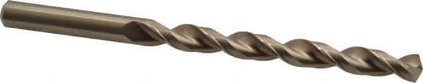 Cleveland - 19/64" 135° Cobalt Jobber Drill - Oxide/Gold Finish, Right Hand Cut, Parabolic Flute, Straight Shank, 4-3/8" OAL, Split Point - Eagle Tool & Supply
