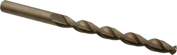 Cleveland - 5/16" 135° Cobalt Jobber Drill - Oxide/Gold Finish, Right Hand Cut, Parabolic Flute, Straight Shank, 4-1/2" OAL, Split Point - Eagle Tool & Supply