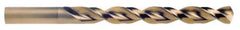 Cleveland - #4 135° Cobalt Jobber Drill - TiCN Finish, Right Hand Cut, Parabolic Flute, Straight Shank, 3-3/4" OAL, Standard Point - Eagle Tool & Supply