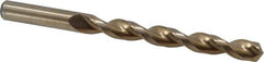 Cleveland - 7/16" 135° Cobalt Jobber Drill - Oxide/Gold Finish, Right Hand Cut, Parabolic Flute, Straight Shank, 5-1/2" OAL, Split Point - Eagle Tool & Supply
