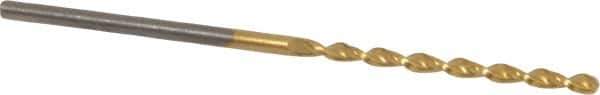 Cleveland - 1/16" 135° Cobalt Jobber Drill - TiN Finish, Right Hand Cut, Parabolic Flute, Straight Shank, 1-7/8" OAL, Split Point - Eagle Tool & Supply