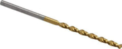 Cleveland - 5/64" 135° Cobalt Jobber Drill - TiN Finish, Right Hand Cut, Parabolic Flute, Straight Shank, 2" OAL, Split Point - Eagle Tool & Supply