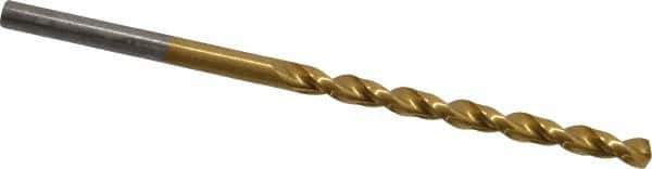 Cleveland - 1/8" 135° Cobalt Jobber Drill - TiN Finish, Right Hand Cut, Parabolic Flute, Straight Shank, 2-3/4" OAL, Split Point - Eagle Tool & Supply