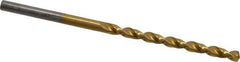 Cleveland - 1/8" 135° Cobalt Jobber Drill - TiN Finish, Right Hand Cut, Parabolic Flute, Straight Shank, 2-3/4" OAL, Split Point - Eagle Tool & Supply
