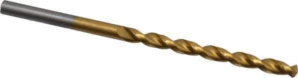 Cleveland - 9/64" 135° Cobalt Jobber Drill - TiN Finish, Right Hand Cut, Parabolic Flute, Straight Shank, 2-7/8" OAL, Split Point - Eagle Tool & Supply