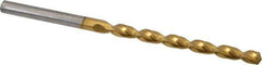 Cleveland - 5/32" 135° Cobalt Jobber Drill - TiN Finish, Right Hand Cut, Parabolic Flute, Straight Shank, 3-1/8" OAL, Split Point - Eagle Tool & Supply
