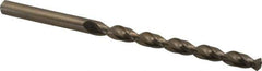 Cleveland - #4 135° Cobalt Jobber Drill - Oxide/Gold Finish, Right Hand Cut, Parabolic Flute, Straight Shank, 3-3/4" OAL, Split Point - Eagle Tool & Supply
