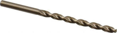Cleveland - #7 135° Cobalt Jobber Drill - Oxide/Gold Finish, Right Hand Cut, Parabolic Flute, Straight Shank, 3-5/8" OAL, Split Point - Eagle Tool & Supply