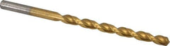 Cleveland - #6 135° Cobalt Jobber Drill - TiN Finish, Right Hand Cut, Parabolic Flute, Straight Shank, 3-3/4" OAL, Split Point - Eagle Tool & Supply