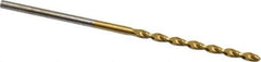 Cleveland - #51 135° Cobalt Jobber Drill - TiN Finish, Right Hand Cut, Parabolic Flute, Straight Shank, 2" OAL, Split Point - Eagle Tool & Supply