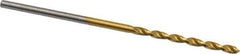 Cleveland - #52 135° Cobalt Jobber Drill - TiN Finish, Right Hand Cut, Parabolic Flute, Straight Shank, 1-7/8" OAL, Split Point - Eagle Tool & Supply