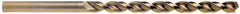 Cleveland - #8 135° Cobalt Jobber Drill - Oxide/Gold Finish, Right Hand Cut, Parabolic Flute, Straight Shank, 3-5/8" OAL, Split Point - Eagle Tool & Supply