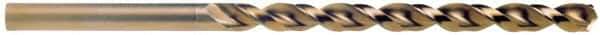 Cleveland - #33, 135° Point, Parabolic Flute, Cobalt Taper Length Drill Bit - Oxide/Gold Finish, 2-3/4" Flute Length, 5-1/8" OAL, Series 2575 - Eagle Tool & Supply