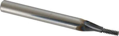 Scientific Cutting Tools - #10-32 UNF, 0.12" Cutting Diam, 3 Flute, Solid Carbide Helical Flute Thread Mill - Internal Thread, 0.326" LOC, 2-1/2" OAL, 1/4" Shank Diam - Eagle Tool & Supply