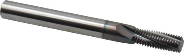 Scientific Cutting Tools - 3/8-24 UNF, 0.285" Cutting Diam, 4 Flute, Solid Carbide Helical Flute Thread Mill - Internal Thread, 0.766" LOC, 3" OAL, 5/16" Shank Diam - Eagle Tool & Supply
