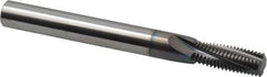 Scientific Cutting Tools - 3/8-24 UNF, 0.285" Cutting Diam, 4 Flute, Solid Carbide Helical Flute Thread Mill - Internal Thread, 0.766" LOC, 3" OAL, 5/16" Shank Diam - Eagle Tool & Supply