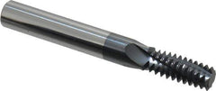 Scientific Cutting Tools - 1/2-13 UNC, 0.35" Cutting Diam, 4 Flute, Solid Carbide Helical Flute Thread Mill - Internal Thread, 0.877" LOC, 3" OAL, 3/8" Shank Diam - Eagle Tool & Supply
