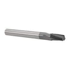 Scientific Cutting Tools - 1/16-27, 1/8-27 NPT, 0.222" Cutting Diam, 3 Flute, Solid Carbide Helical Flute Thread Mill - Internal/External Thread, 0.461" LOC, 2-1/2" OAL, 1/4" Shank Diam - Eagle Tool & Supply