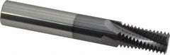 Scientific Cutting Tools - 1, 2 - 11-1/2 NPT, 0.55" Cutting Diam, 4 Flute, Solid Carbide Helical Flute Thread Mill - Internal/External Thread, 1.171" LOC, 4" OAL, 5/8" Shank Diam - Eagle Tool & Supply