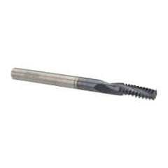Accupro - 1/4-20 UNC, 0.18" Cutting Diam, 3 Flute, Solid Carbide Helical Flute Thread Mill - Internal Thread, 1/2" LOC, 2-1/2" OAL, 3/16" Shank Diam - Eagle Tool & Supply