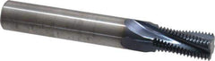 Accupro - 9/16-18 UNF, 0.45" Cutting Diam, 4 Flute, Solid Carbide Helical Flute Thread Mill - Internal Thread, 7/8" LOC, 3-1/2" OAL, 1/2" Shank Diam - Eagle Tool & Supply