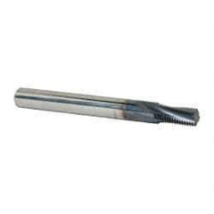 Accupro - 1/8-27 NPT, 0.3" Cutting Diam, 4 Flute, Solid Carbide Helical Flute Thread Mill - Internal Thread, 0.592" LOC, 3" OAL, 5/16" Shank Diam - Eagle Tool & Supply