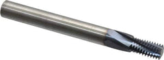 Accupro - 1/4-18 NPT, 0.36" Cutting Diam, 4 Flute, Solid Carbide Helical Flute Thread Mill - Internal Thread, 0.611" LOC, 3-1/2" OAL, 3/8" Shank Diam - Eagle Tool & Supply