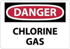 NMC - "Danger - Chlorine Gas", 10" Long x 14" Wide, Aluminum Safety Sign - Rectangle, 0.04" Thick, Use for Hazardous Materials - Eagle Tool & Supply