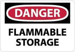 NMC - "Danger - Flammable Storage", 10" Long x 14" Wide, Aluminum Safety Sign - Rectangle, 0.04" Thick, Use for Hazardous Materials - Eagle Tool & Supply