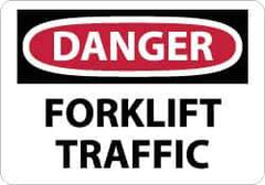 NMC - "Danger - Forklift Traffic", 10" Long x 14" Wide, Aluminum Safety Sign - Rectangle, 0.04" Thick, Use for Accident Prevention - Eagle Tool & Supply