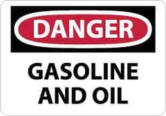 NMC - "Danger - Gasoline and Oil", 10" Long x 14" Wide, Aluminum Safety Sign - Rectangle, 0.04" Thick, Use for Hazardous Materials - Eagle Tool & Supply