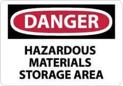 NMC - "Danger - Hazardous Materials Storage Area", 10" Long x 14" Wide, Aluminum Safety Sign - Rectangle, 0.04" Thick, Use for Security & Admittance - Eagle Tool & Supply
