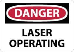 NMC - "Danger - Laser Operating", 10" Long x 14" Wide, Rigid Plastic Safety Sign - Rectangle, 0.05" Thick, Use for Accident Prevention - Eagle Tool & Supply