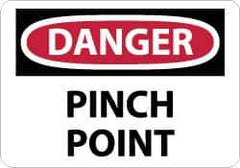 NMC - "Danger - Pinch Point", 10" Long x 14" Wide, Pressure-Sensitive Vinyl Safety Sign - Rectangle, 0.004" Thick, Use for Accident Prevention - Eagle Tool & Supply