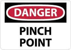 NMC - "Danger - Pinch Point", 10" Long x 14" Wide, Rigid Plastic Safety Sign - Rectangle, 0.05" Thick, Use for Accident Prevention - Eagle Tool & Supply