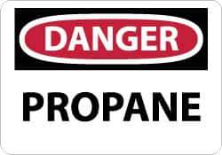 NMC - "Danger - Propane", 10" Long x 14" Wide, Aluminum Safety Sign - Rectangle, 0.04" Thick, Use for Hazardous Materials - Eagle Tool & Supply