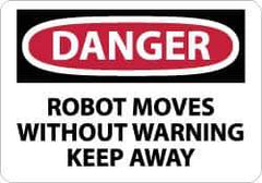 NMC - "Danger - Robot Moves without Warning - Keep Away", 10" Long x 14" Wide, Aluminum Safety Sign - Rectangle, 0.04" Thick, Use for Accident Prevention - Eagle Tool & Supply