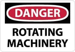 NMC - "Danger - Rotating Machinery", 10" Long x 14" Wide, Rigid Plastic Safety Sign - Rectangle, 0.05" Thick, Use for Accident Prevention - Eagle Tool & Supply