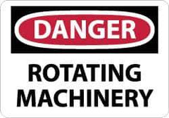 NMC - "Danger - Rotating Machinery", 10" Long x 14" Wide, Pressure-Sensitive Vinyl Safety Sign - Rectangle, 0.004" Thick, Use for Accident Prevention - Eagle Tool & Supply