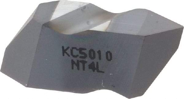 Kennametal - NT4 Grade KC5010, Internal/External Partial Profile 60° Threading Insert - 1.25 to 6.25mm & 4 to 20 TPI Ext Pitch, 20 to 6.25mm & 4 to 12 TPI Int Pitch, Left Hand Insert, TiAlN Finish, Carbide - Eagle Tool & Supply
