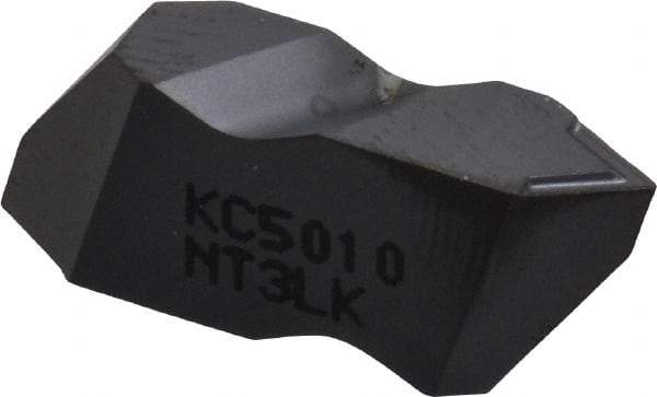 Kennametal - NT3 K Grade KC5010, Internal/External Partial Profile 60° Threading Insert - 1.25 to 40mm & 6 to 20 TPI Ext Pitch, 20 to 50mm & 5 to 12 TPI Int Pitch, Left Hand Insert, TiAlN Finish, Carbide - Eagle Tool & Supply