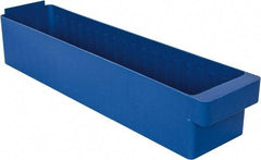 Quantum Storage - 23-7/8" Deep, Blue High-Impact Polystyrene Drawer Bin - 4-5/8" High x 5-9/16" Wide x 23-7/8" Long - Eagle Tool & Supply