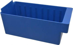 Quantum Storage - 11-5/8" Deep, Blue High-Impact Polystyrene Drawer Bin - 4-5/8" High x 5-9/16" Wide x 11-5/8" Long - Eagle Tool & Supply