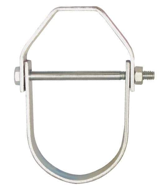 Empire - 4" Pipe, 5/8" Rod, Carbon Steel Adjustable Clevis Hanger - Electro Galvanized - Eagle Tool & Supply