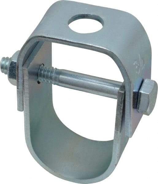 Empire - 3/4" Pipe, 3/8" Rod, Carbon Steel Adjustable Clevis Hanger - Electro Galvanized - Eagle Tool & Supply