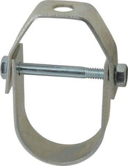 Empire - 1-1/4" Pipe, 3/8" Rod, Carbon Steel Adjustable Clevis Hanger - Electro Galvanized - Eagle Tool & Supply