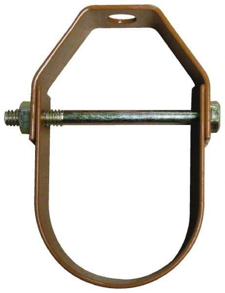 Empire - 1-1/2" Pipe, 3/8" Rod, Carbon Steel Adjustable Clevis Hanger - Copper Plated - Eagle Tool & Supply