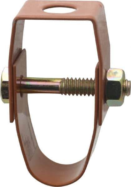 Empire - 1/2" Pipe, 3/8" Rod, Carbon Steel Adjustable Clevis Hanger - Copper Plated - Eagle Tool & Supply